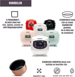Zyrex® Multicooker - Multicookers - Grijs - 32cm x 23cm x 22cm — thumbnail 9