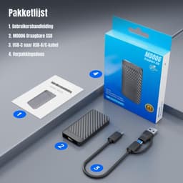 SCH® SSD Externe Harde Schijven - SSD Externe Harde Schijf - Zwart - ‎8cm x 3cm x 2cm — thumbnail 3
