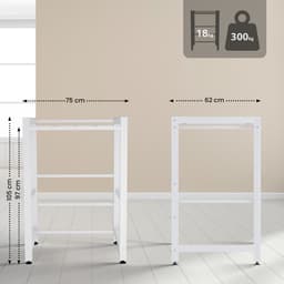 CLP Medina Wasmachinerek - Wasmachine verhoger - Wasmachine Sokkel - Universele Wasmachine Onderstel - Voor 2 huishoudelijke apparaten wit — thumbnail 2
