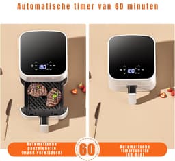 Nexvo® Mini Airfryer - Airfryer - Heteluchtfriteuse - Compact - Wit - ‎26cm x 21cm x 28cm — thumbnail 2