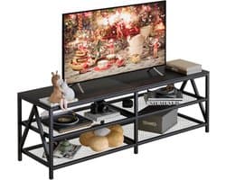 Industriële TV Kast Lowboard met Open Vakken voor Televisies tot 140 cm