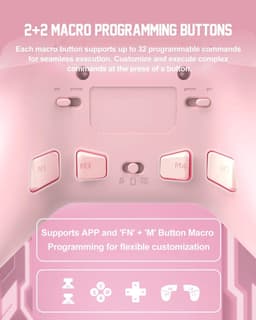 PXN P5 - Draadloze Game Controller - Trillingsfunctie - USB & Bluetooth - PC & Console - Roze — thumbnail 5