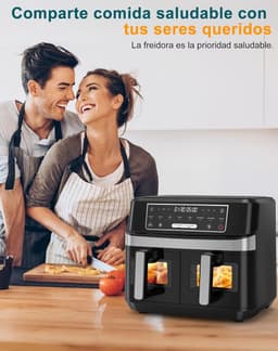 Heteluchtfriteuse XXL met 2 Kamers en Kijkvenster - 8in1 Smart Airfryer — thumbnail 4