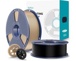 3D Printer Filament PLA+ 1.75 mm - Sterk en Duurzaam - 2 kg Zwart en Eikenhout