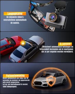 Aura® Dashcam Voor en Achter - Dashcam - Parkeermonitor - Zwart - ‎4cm x 9cm x 6 cm — thumbnail 4