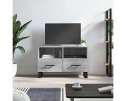 TV Kast - Mediameubel Entertainment - Woonkamer Opbergen - Stevig bewerkt hout - 80x36x50 cm - Grijs