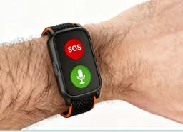 WatchToCare Lifeline, werkt overal, inclusief valdetectie -rood - (Deze maand inclusief extra draadloos oplaadstation) — thumbnail 2