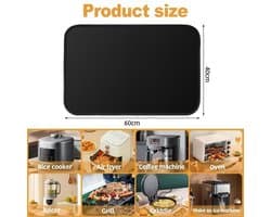 Hittebestendige siliconen bakmat 60x40cm - Geschikt voor ovens, airfryers, magnetrons en als bescherming voor aanrechtbladen.