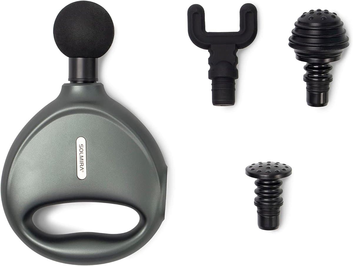 Massagepistool - Spierontspanningstool - Herstel na sport - 4 snelheden 4 koppen - Compact draagbaar - Groen — afbeelding 1