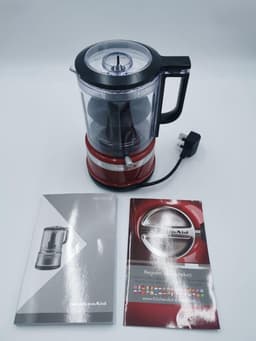 Keukenmachine Hakmolen - Keuken Assistent - Snel Ingrediënten Snijden - Met Garde Accessoire - 12 Liter Kom - Rood — thumbnail 1
