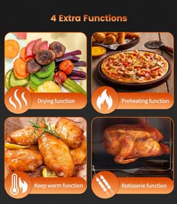 Mini Oven met Airfryer Functies - 14L, 1800W, 11-in-1 met Aanraakscherm en 7 Accessoires — thumbnail 7