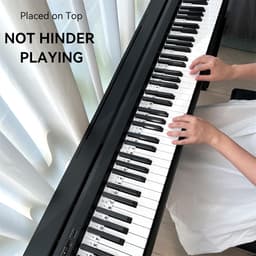 QTTVBTNA -Piano Oplegger - Keyboard Noten Gids - Toetsenbelettering Zonder Stickers - Siliconen Toetsenbord voor 61 & 88 Toetsen - Verwijderbaar & Herbruikbaar - Voor Beginners - Piano Accessoires - Zwart/Wit — thumbnail 4