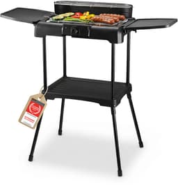 TZS First Austria Elektrische BBQ - met Grillplaat - 2200 W - Grilloppervlak 39.5 x 24cm - Zwart — thumbnail 1