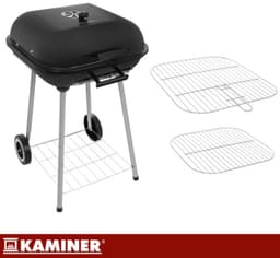 Kaminer Houtskoolbarbecue met deksel, 77 x 53 x 46 cm voor tuin en terras — thumbnail 3