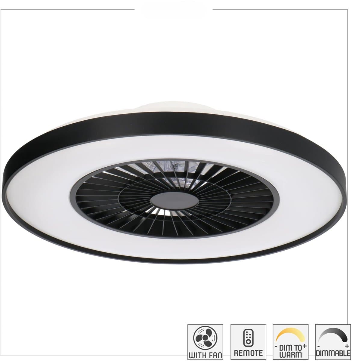 LED Plafondlamp met ventilator - Dimbaar - 3800 Lumen - 60W - 2000K/4000K — afbeelding 1
