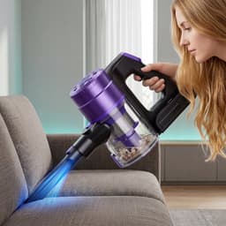 Draadloze Stofzuiger - HandStofzuiger - Stofzuiger - 550W - 11-21KPa - Paars - 2600mAh - 3 Standen - Krachtig maar Stil - 8-traps filtratie- Met LED-scherm & Anti-klit Technologie - Met Multifunctionele accessoires — thumbnail 5