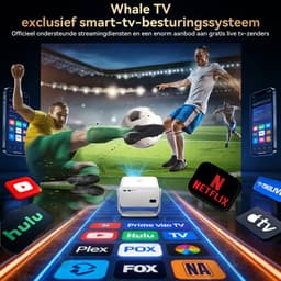 Huidun PT10 Beamer - 700ANSI - WiFi 5 - Autofocus - Automatische trapeziumcorrectie - Android 13 - Whale OS - Officiële Netflix, YouTube en Disney+ - Compact en draagbaar - Laag geluidsniveau - Thuisbioscoop en buitengebruik - Wit — thumbnail 5