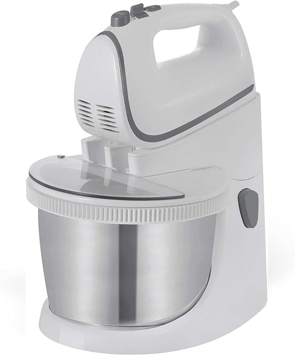 RONN® Mixer met Mengkom - Keukenmachine - Keukenrobot - Inclusief Accessoires - Antraciet - Wit/Zilver - 25cm x 25cm x 32cm — afbeelding 1