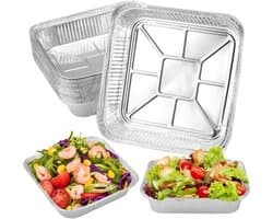 TuseRxln Grilltrays - Aluminiumfolie - Voor Grill, Oven en Airfryer - 30 Stuks - Geschikt voor BBQ en Picknick - Zilver