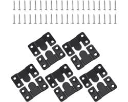 10 Stuks Zwarte Flush Mount Steunen met Schroeven - 1.18 x 1.97 Inch Hoofdeinde Wandmontage - RVS Meubel Hangsteunen - Zware Foto Hangsteunen