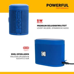 Kodak SoundBrix Bluetooth Speaker – Draadloze Muziek Box – 5W RMS – Blauw — thumbnail 4