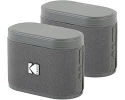 Kodak SoundBrix Bluetooth Speaker – Draadloze Muziek Box –5W RMS - 2pcs – Grijs