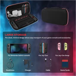 Case voor Nintendo Switch 2 van MMOBIEL – Compacte Hoes voor Switch 2 met 10 Spelkaartsleuven, Mesh Vak, Zachte Binnenvoering & 2 Screen Protectors – Beschermhoes voor Console en Accessoires – Zwart — thumbnail 2