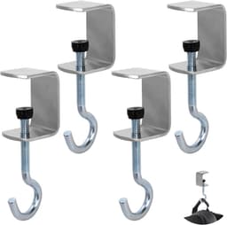 Allecto Plus - Bureau Mount Tas Houder Metaal Onder Tafel Draagbare Hoofdtelefoon Houder Klem - Handtas Organisator Meisjes Vrouwen - Kantoor Accessoires Opruimen Rommel - Verstelbaar en Handig in Gebruik — thumbnail 1
