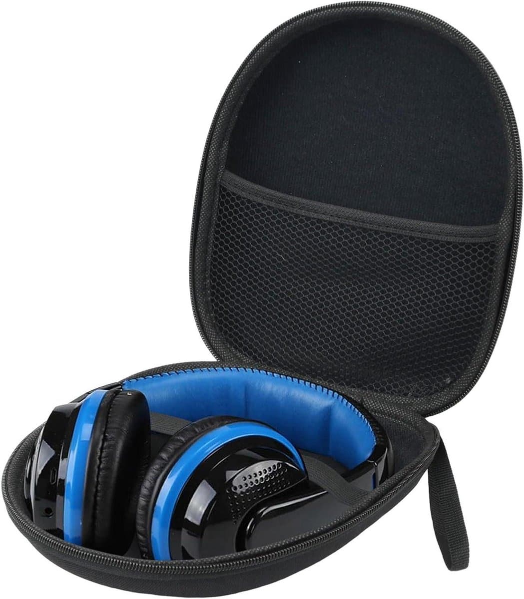 Allecto Plus - Beschermhoes voor Over Ear/On Ear Koptelefoon - Opbergzak voor Hoofdtelefoon - 22 x 19 x 6 cm - Zwart — afbeelding 1