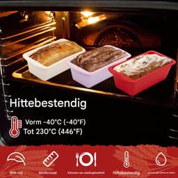 EXCITAT Bakvormen - Bakvormen siliconen - bakvormen set - Broodvormen voor brood, cake en toast - Geschikt voor de airfryer - Set van 4 — thumbnail 4