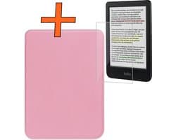 Hoesje Geschikt voor Kobo Clara Colour Hoes Book Case - Hoes Geschikt voor Kobo Clara Colour Hoesje Book Cover Met Screenprotector - Roze