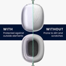 kwmobile 3-in-1 Hoofdtelefoonhoes voor Apple AirPods Max Hoesje - 360° TPU-hoes voor hoofdtelefoon - transparant / lavendel — thumbnail 3