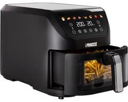 Princess 182257 SlimFry Airfryer - 8 L capaciteit - Doorzichtig kijkvenster - Digitaal touchscreen - 8 voorgeprogrammeerde instellingen - Compact design - 2000 W