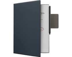 kwmobile e-reader hoesje geschikt voor Remarkable Paper Pro hoes - E reader case met geïntegreerde penhouder - Kunstleren ereader cover in donkerblauw