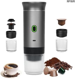 RFWR® Draagbare 3-in-1 Koffiezetapparaat voor Capsules en Gemalen Koffie - Ideaal voor Thuis, Kantoor en Reizen — thumbnail 1