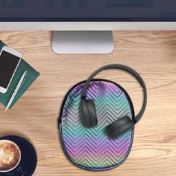 kwmobile Hoes voor Sony WH-CH520 / WH-CH510 / MDR-ZX110 Tas – Case voor Headset van Metallic Kunstleer en Nylon – meerkleurig — thumbnail 9