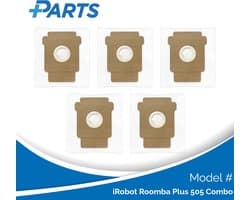 iRobot Roomba Plus 505 Combo Stofzakken (5 Stuks, Plus.Parts® alternatief voor 4849916)