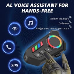 RFWR® Motorhoofdtelefoon met Bluetooth, RGB-verlichting en HD-ruisonderdrukking voor optimale rijervaring — thumbnail 3
