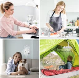 RFWR® Stille Tafelventilator USB met 5 Snelheden - Draadloze Mini Bureaventilator voor Kantoor, Slaapkamer en Camping — thumbnail 5