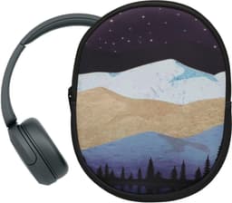 kwmobile hoes geschikt voor Sony WH-CH520 / WH-CH510 / MDR-ZX110 - 21,5 x 16 cm - Beschermhoes voor headset in Sterrenhemel aan meer design - Van neopreen - Met print — thumbnail 3
