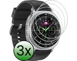 Screenprotector - 3 Stuks Geschikt voor Samsung Galaxy Watch 8 Classic (46 mm) - Extra Sterk - Tempered Glass - Gehard Glas - Beschermglas Screen Cover - Bescherm Protector voor Smartwatch