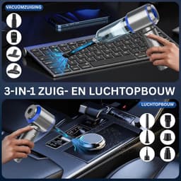 Kruimeldief Draadloos - Auto Stofzuiger - Handstofzuiger - Grijs — thumbnail 3