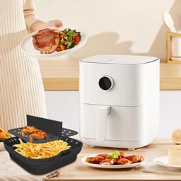 Siliconen bakvorm voor airfryer - geschikt voor 55 l en 62 l - accessoires met scheidingswanden - heteluchtfriteuse-accessoires - zwart. — thumbnail 7