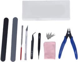 3D Printer Tool Kit, Alloy Steel Model Tool Kit Pliers Tweezers File Carving Knife Craft Tools Set for 3D Printing DIY