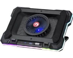 Marvo ATLAS 43 (FN‑43) – RGB Laptop Cooling Stand met 100 mm Fan, 7 Verstelhoeken & USB‑Hub