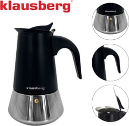 Klausberg Espressokoffiezetapparaat KB-7846 – 9 Kopjes – RVS – Geschikt voor Inductie - Espresso Maker - 450ml - Percolator — thumbnail 2