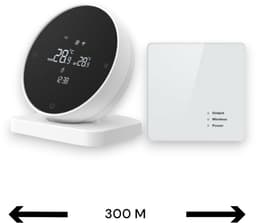 Thermostaat | Wifi | Touchscreen bediening | Opbouwmontage | CV installatie | Tuya Smart Life | Spraakbesturing | Zwart/Wit — thumbnail 1