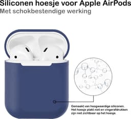 Hoesje - Geschikt voor Apple Airpods 2 - Siliconen Dun Met Clip - Case Cover - Silicone Hoes - Blauwgrijs — thumbnail 3