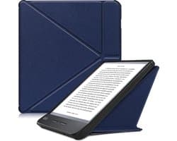 Hoes Geschikt voor Kobo Libra H2O - E-reader Bescherm Hoesje Case Sleep Cover Trifold - Hoes Geschikt voor Kobo Libra H2O Hoesje - Donkerblauw