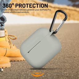 Shieldcase Case - beschermhoes geschikt voor Airpods Pro / 2 Pro silicone case - case geschikt voor Airpods Pro / Pro 2 hoesje - optimale bescherming - grijs — thumbnail 3